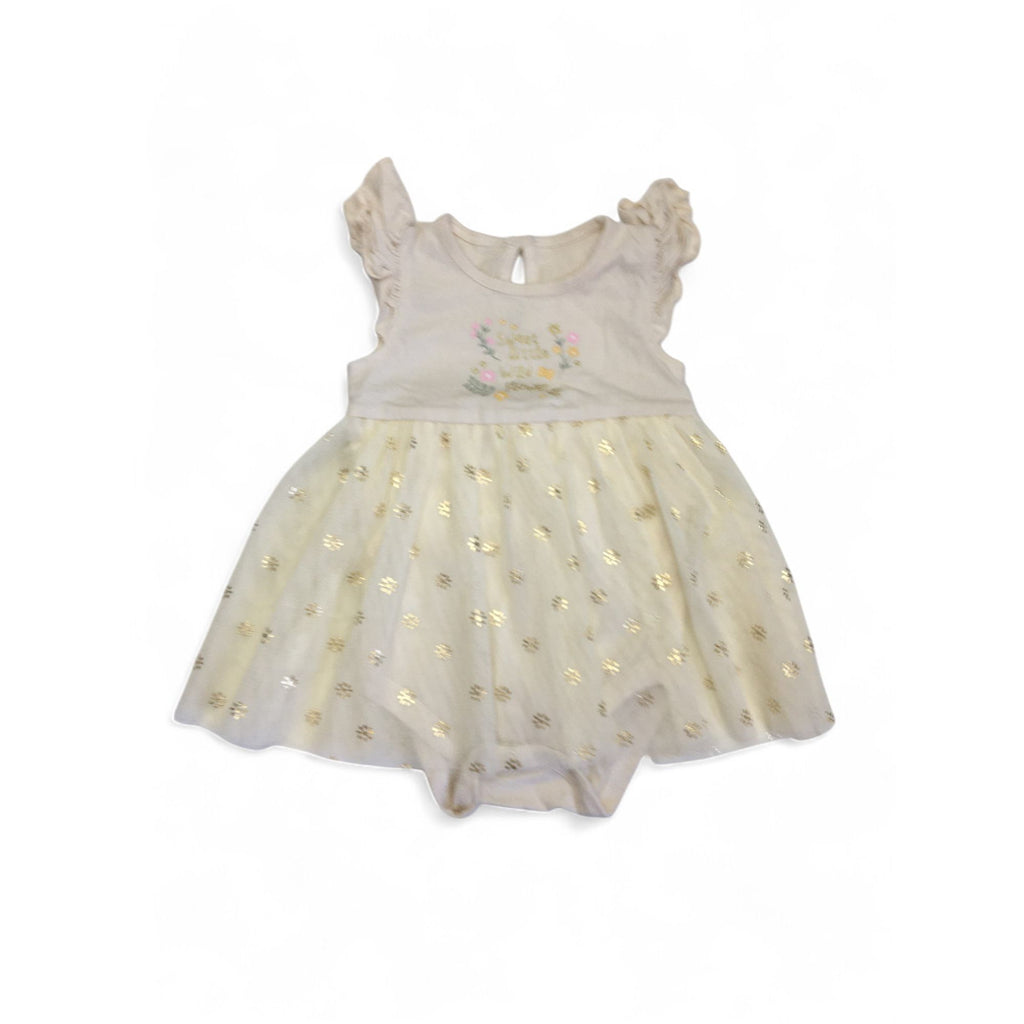 1-3M Cream & Gold Tulle Romper - Woolworths