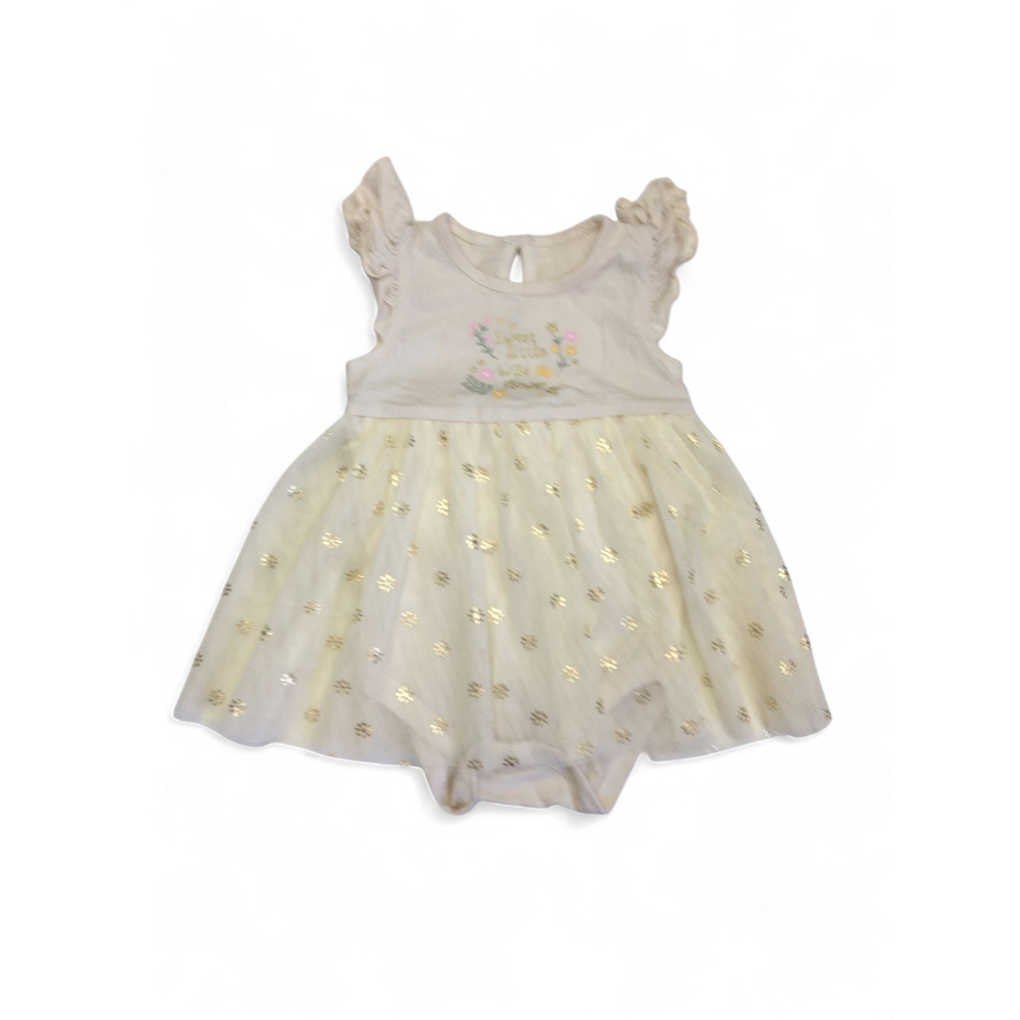 1-3M Cream & Gold Tulle Romper - Woolworths