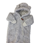 1-3M Grey Fleece Zip Onesie - Woolworths