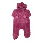 1-3M Magenta Fleece Zip Onesie - Woolworths