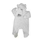 1-3M White Fleece Zip Onesie - Woolworths