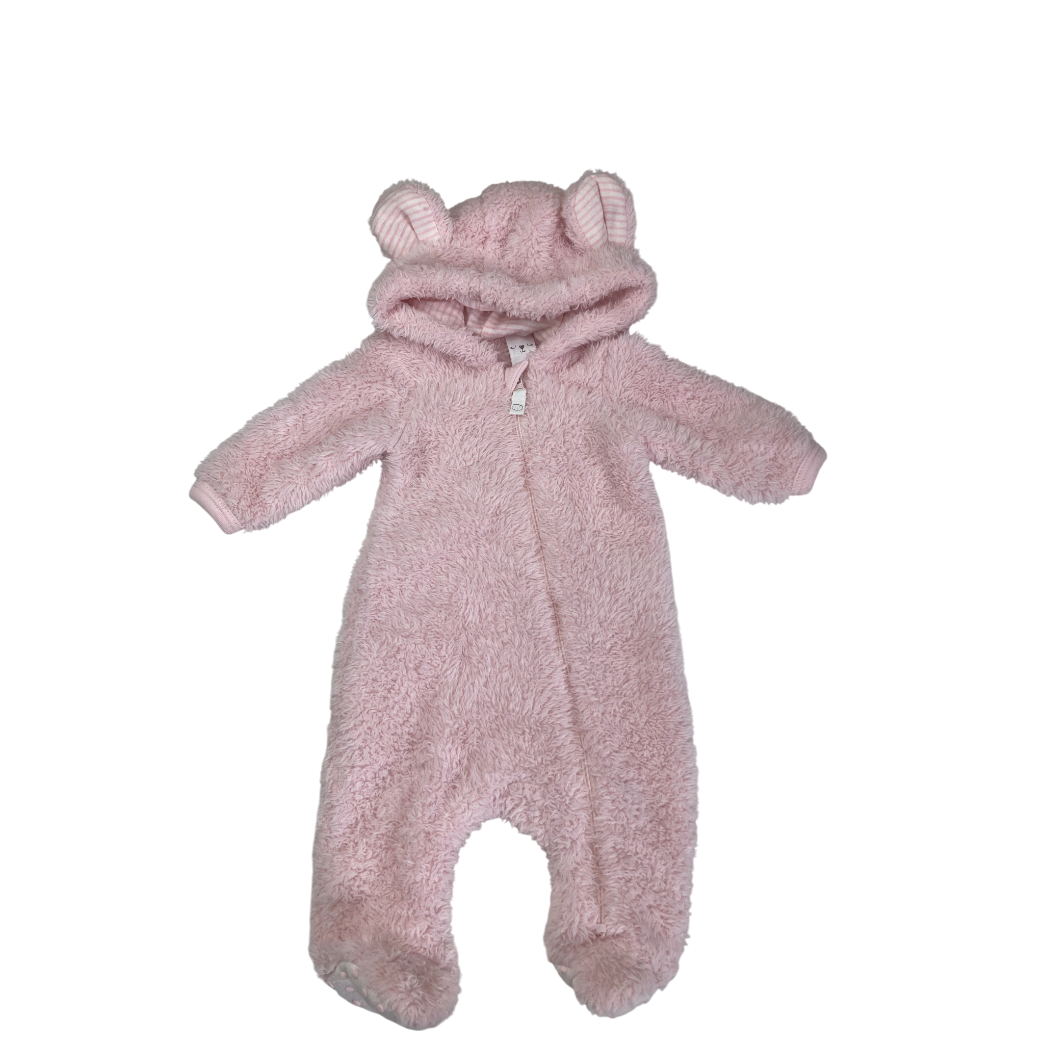 Newborn Light Pink Fleece Zip Onesie - Mr Price