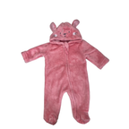 Newborn Coral Pink Zip Fleece Onesie - Ackermans