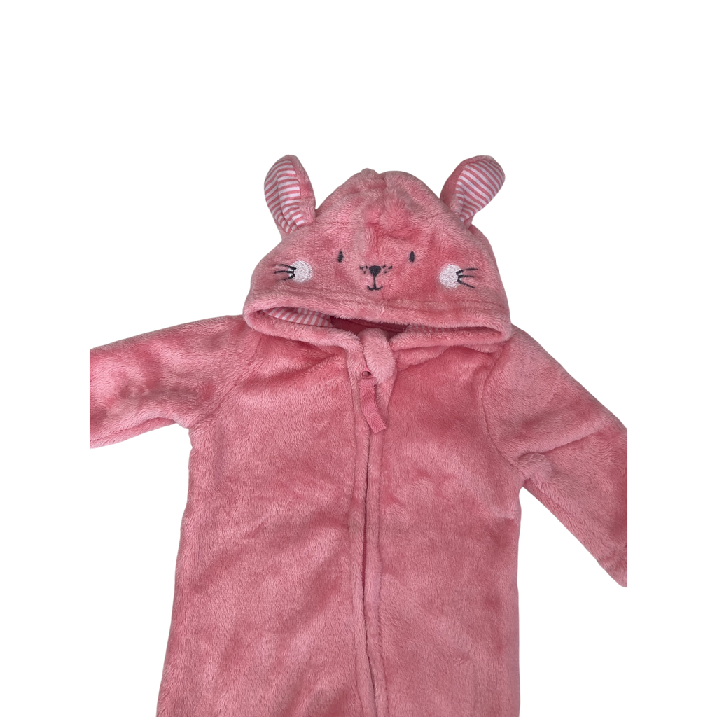 Newborn Coral Pink Zip Fleece Onesie - Ackermans