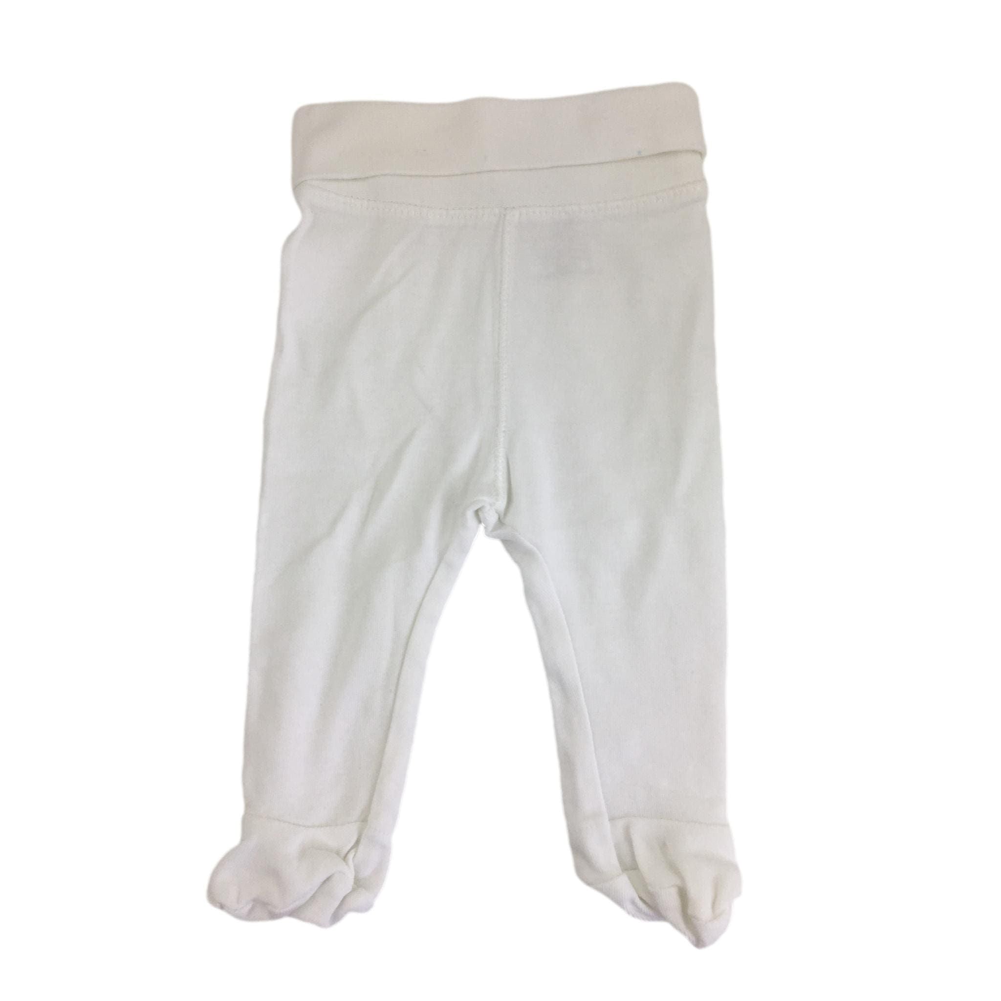 UK 0-1M White Organic Cotton Footed Leggings - H&M