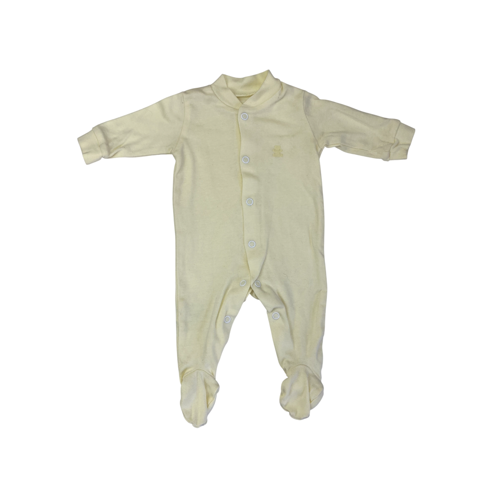 Prem - Yellow & White Snap Cotton Onesie - Woolworths
