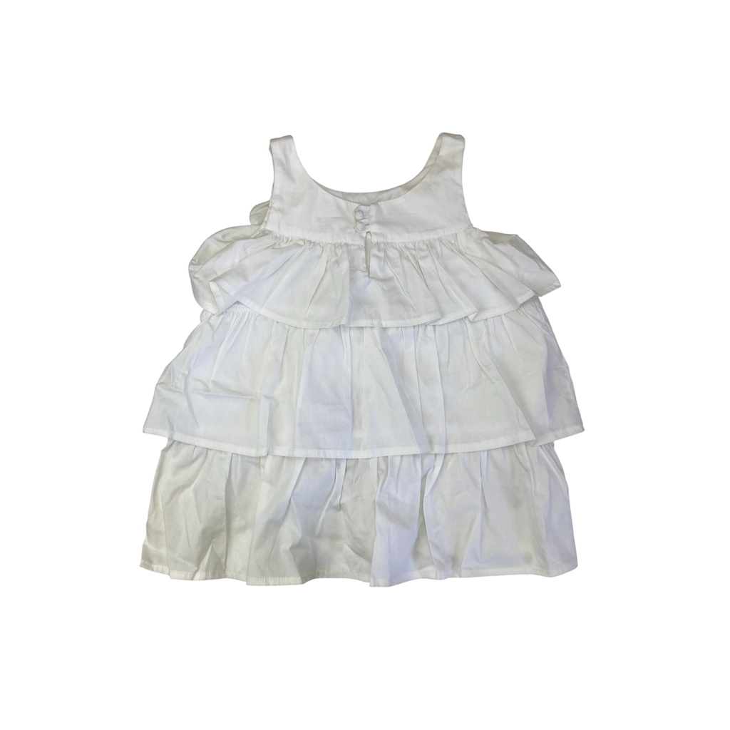 5-6Y White Tiered Sleeveless Dress - Ma Se Kinners