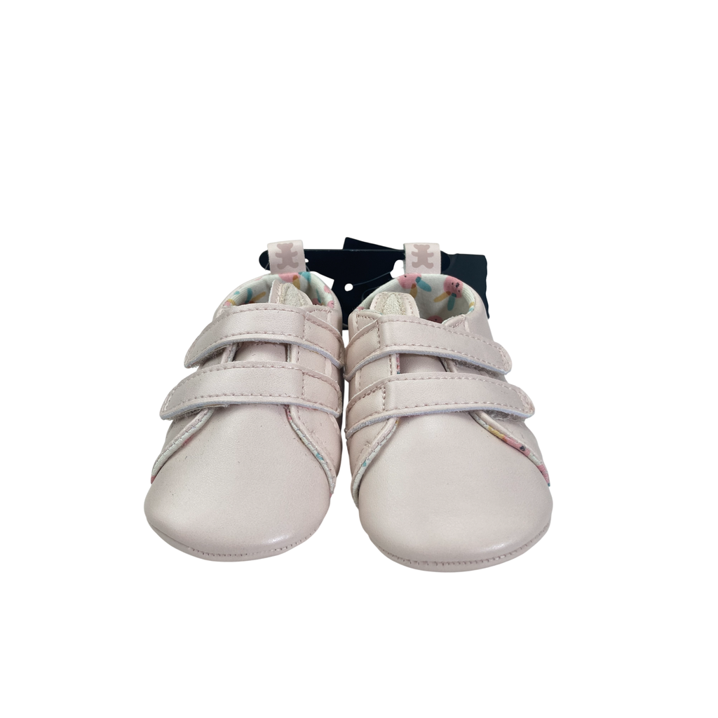 Size 2 - Light Pink Bunny Ear Pleather Soft Sole Sneaker - Woolworths