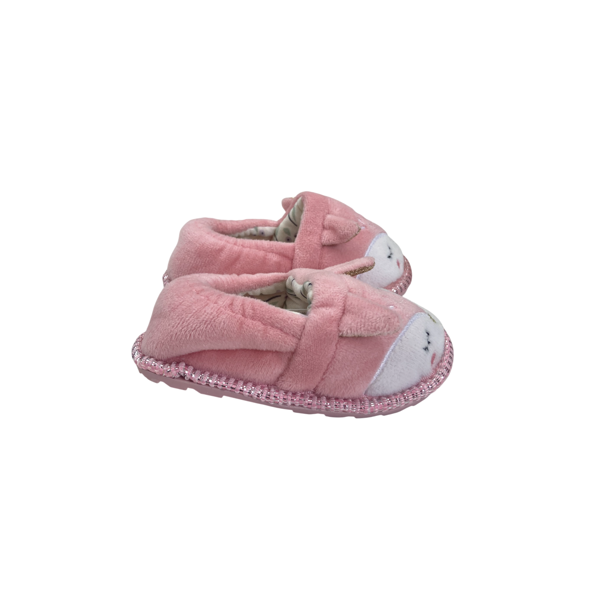 Size 2 - Pink Animal Ear Fleece Slippers - Woolworths