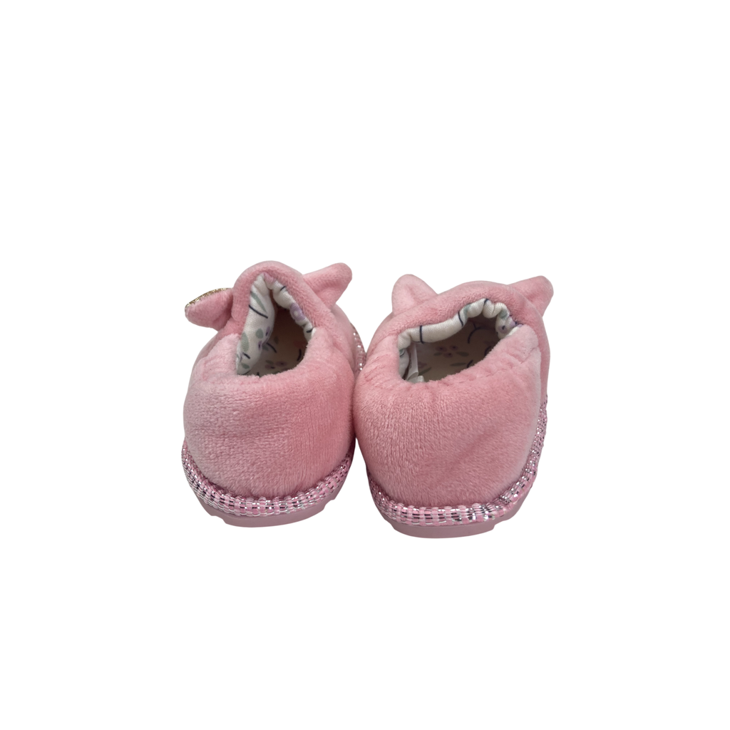 Size 2 - Pink Animal Ear Fleece Slippers - Woolworths