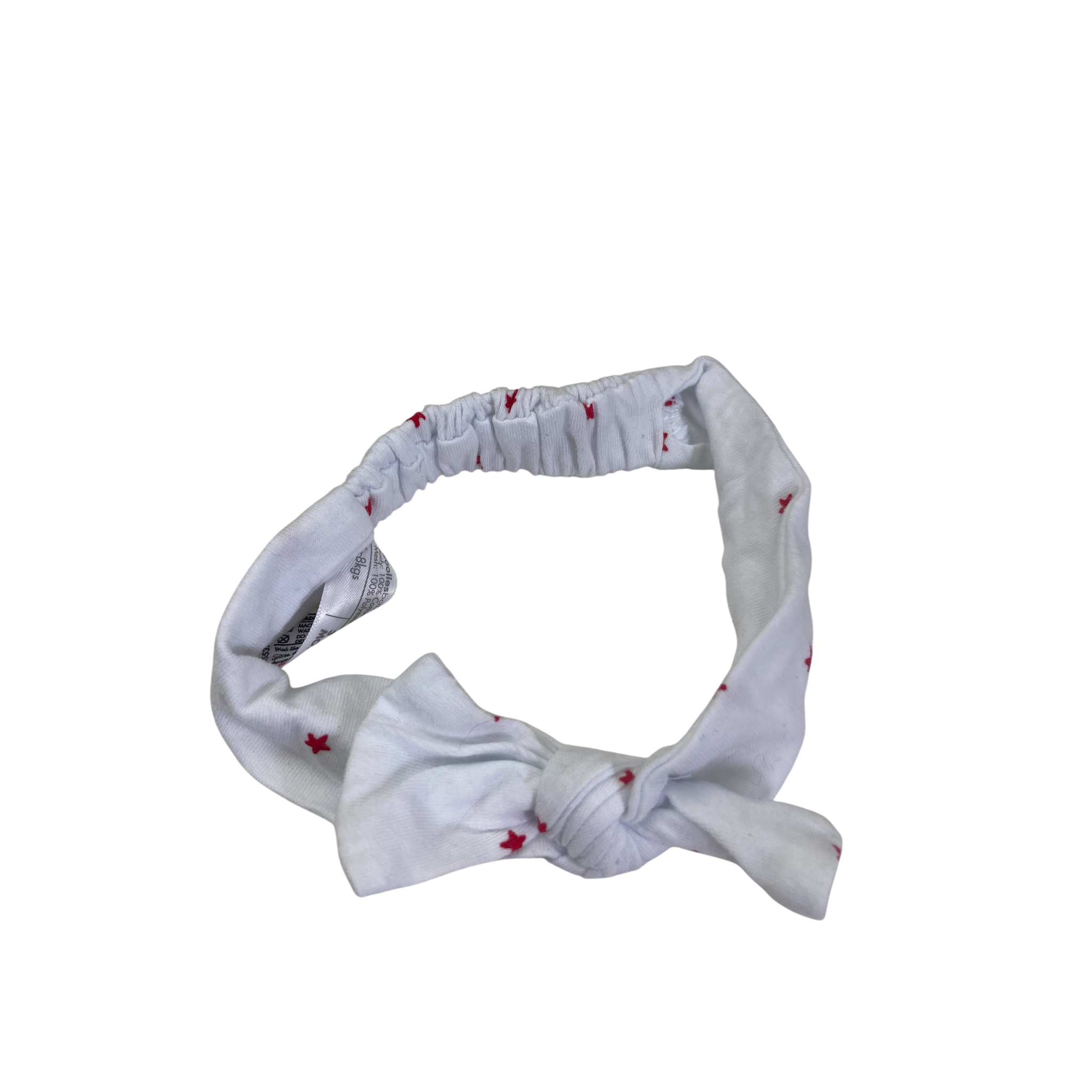 3-6M White & Red Starry Bow Headband - Woolworths