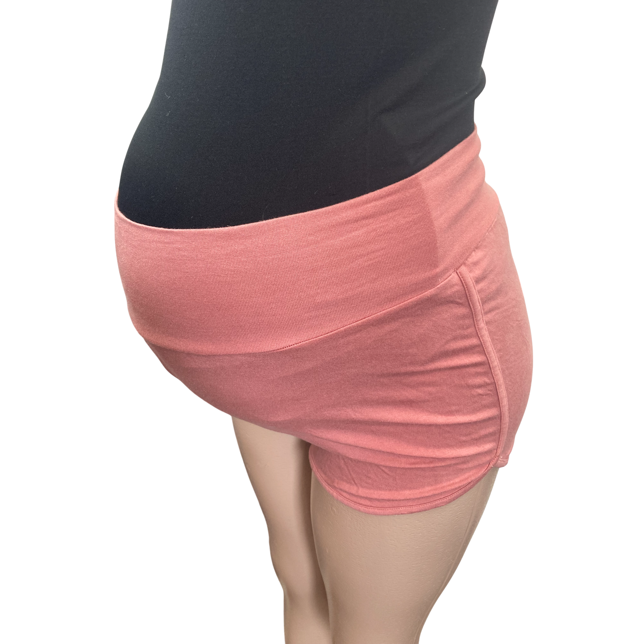 Small - Dusty Pink Soft Maternity Lounge Shorts - Cherry Melon