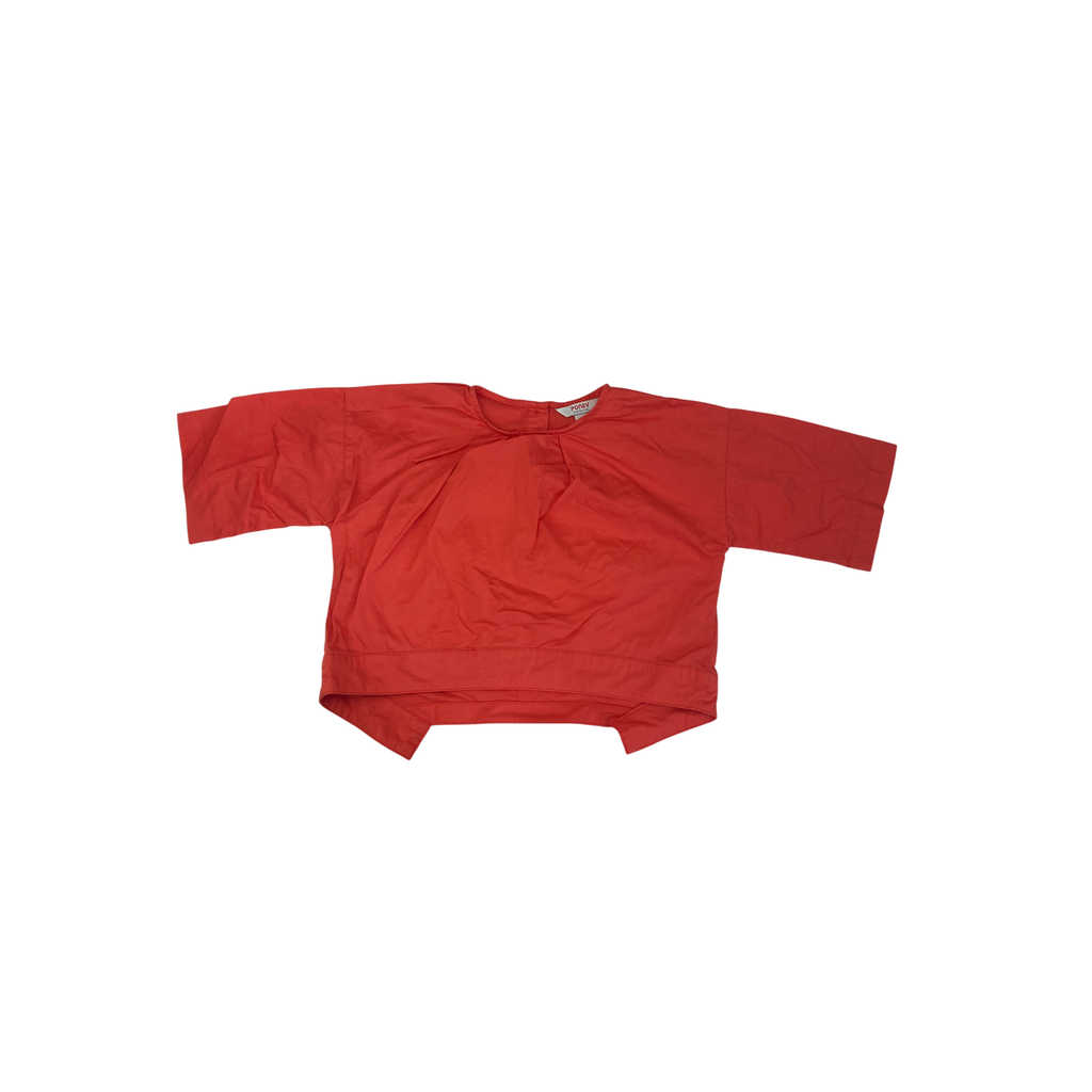 UK 2-3Y Orange Puff Sleeve Crop Top - Poney Collection