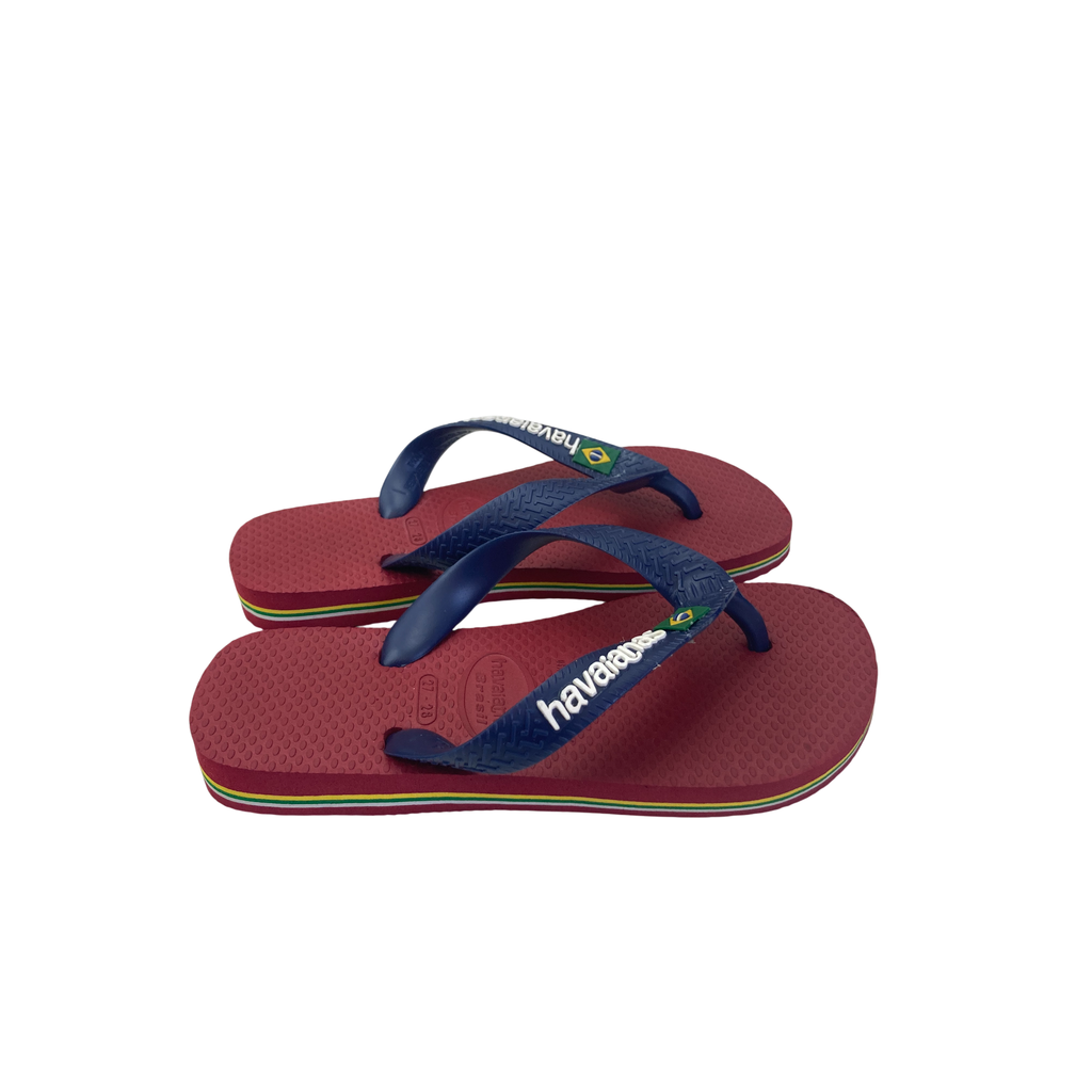 US 11 Red & Navy Blue Flip Flops - Havaianas