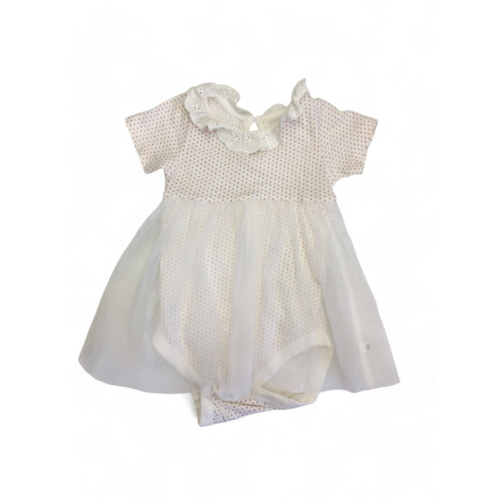 3-6M Cream & Pink Dotted Tulle Romper - Woolworths