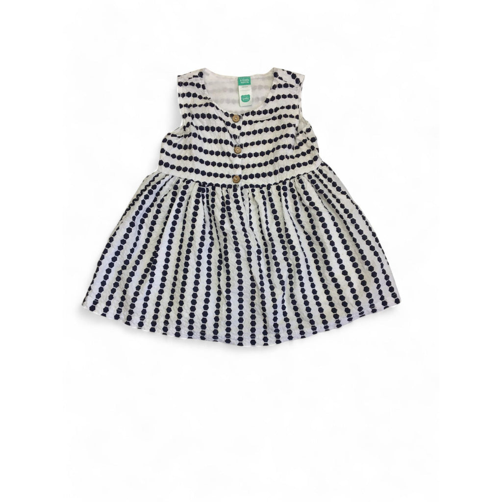 6-12M Navy & White Geometric Dress - Ackermans