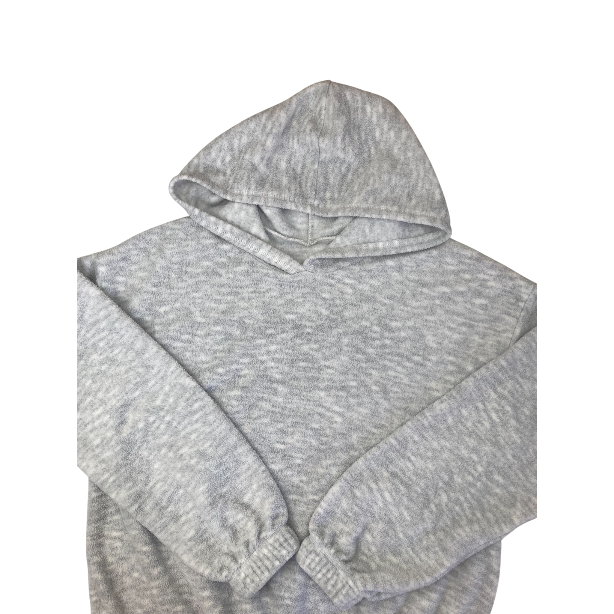 14Y Light Grey Melange Fleece Cuffed Hoodie - (& US)