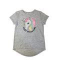 US 10-12Y Grey Sequinned Unicorn Hi Low T Shirt - H&M