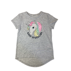 US 10-12Y Grey Sequinned Unicorn Hi Low T Shirt - H&M