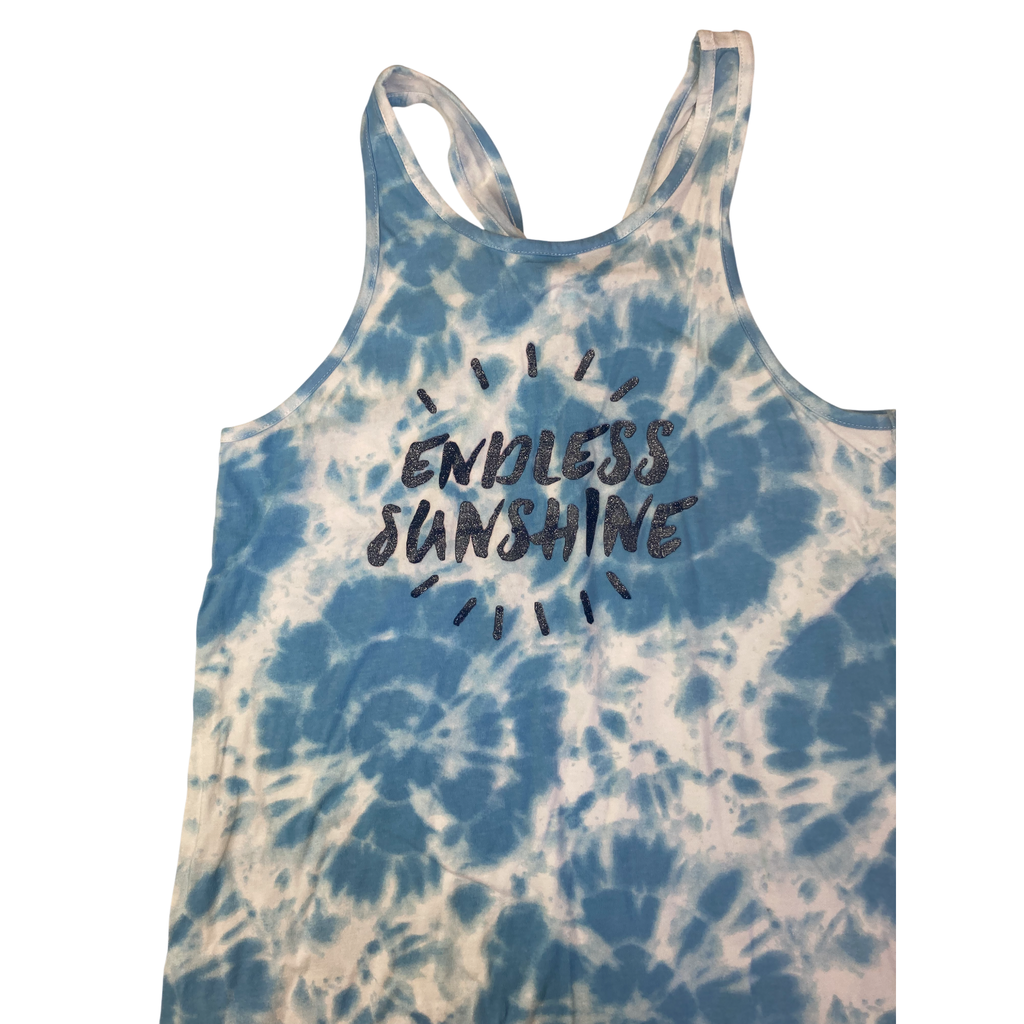 15Y Blue & White Tie Dye Graphic Tank Top - (& US)