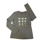 14Y Khaki Green Daisy Long Sleeve T Shirt - (& US)