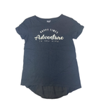 12Y Black Glitter Graphic T Shirt With Chiffon Back - (& US)