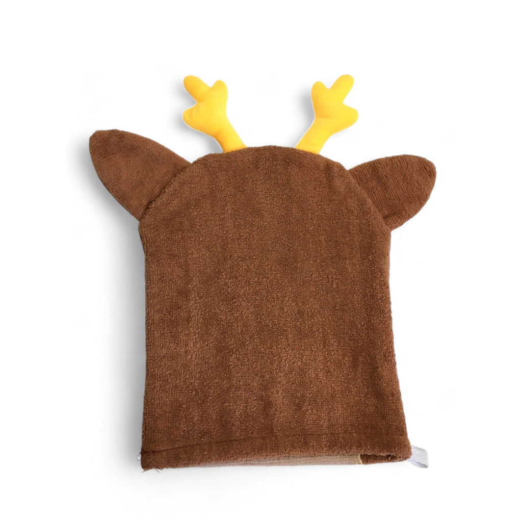 One Size - Brown Deer Washcloth Mitt - Cotton On