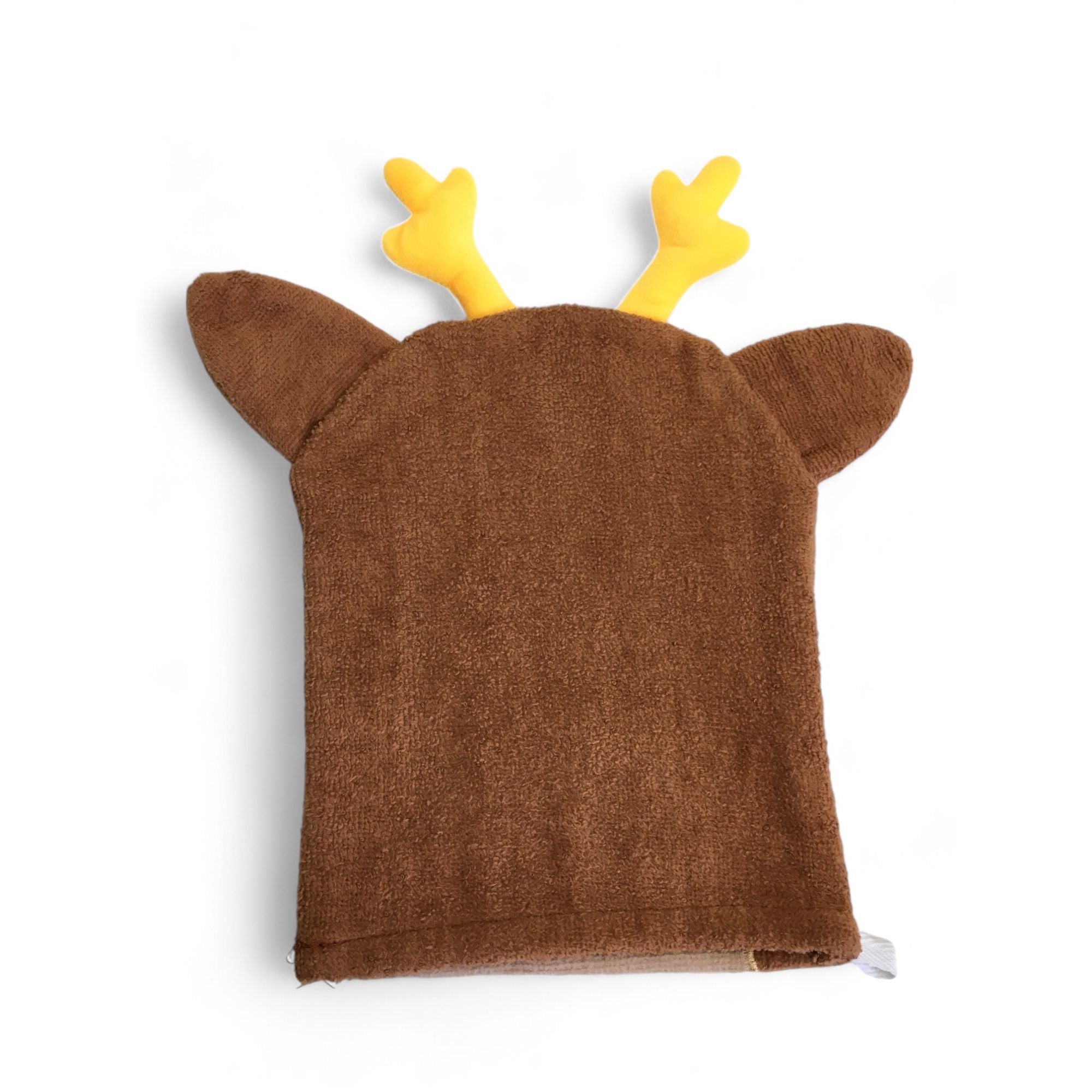 One Size - Brown Deer Washcloth Mitt - Cotton On