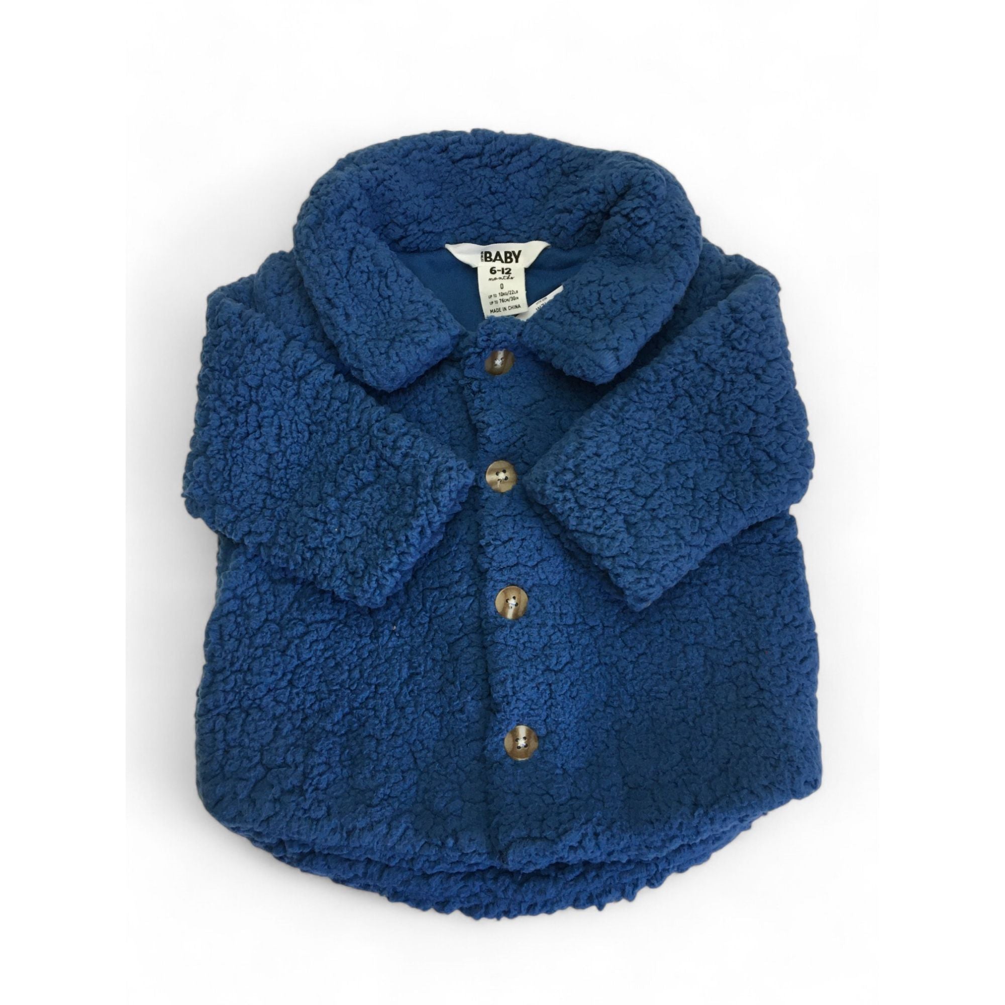6-12M Petty Blue Sherpa Jacket - Cotton On
