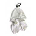 6-12M White Beanie & Mittens Set - Woolworths
