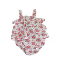 3-6M White & Red Tiered Floral Romper - Cotton On