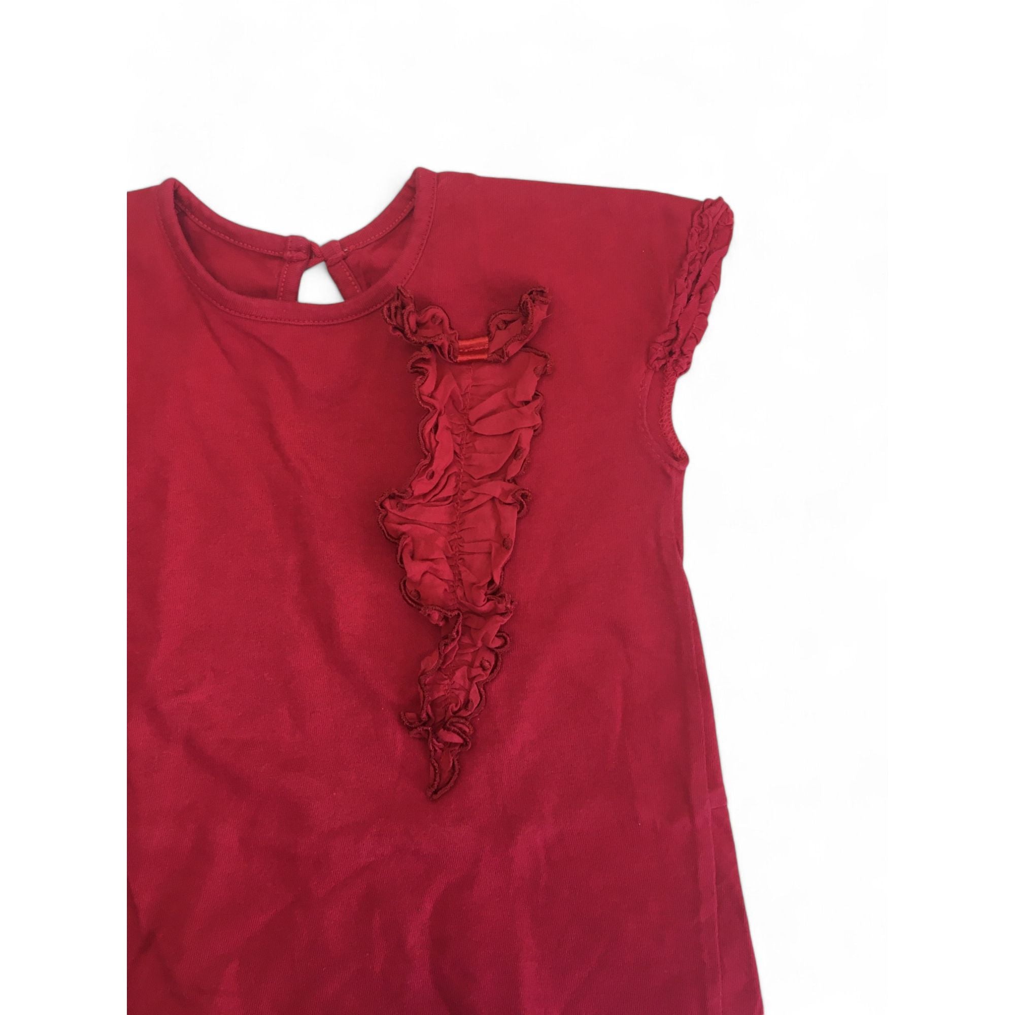 12-18M Burgundy Frill Detail Hi Low T Shirt - Woolworths