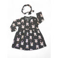 3-6M Grey & Pink Bunny Dress & Headband - Woolworths