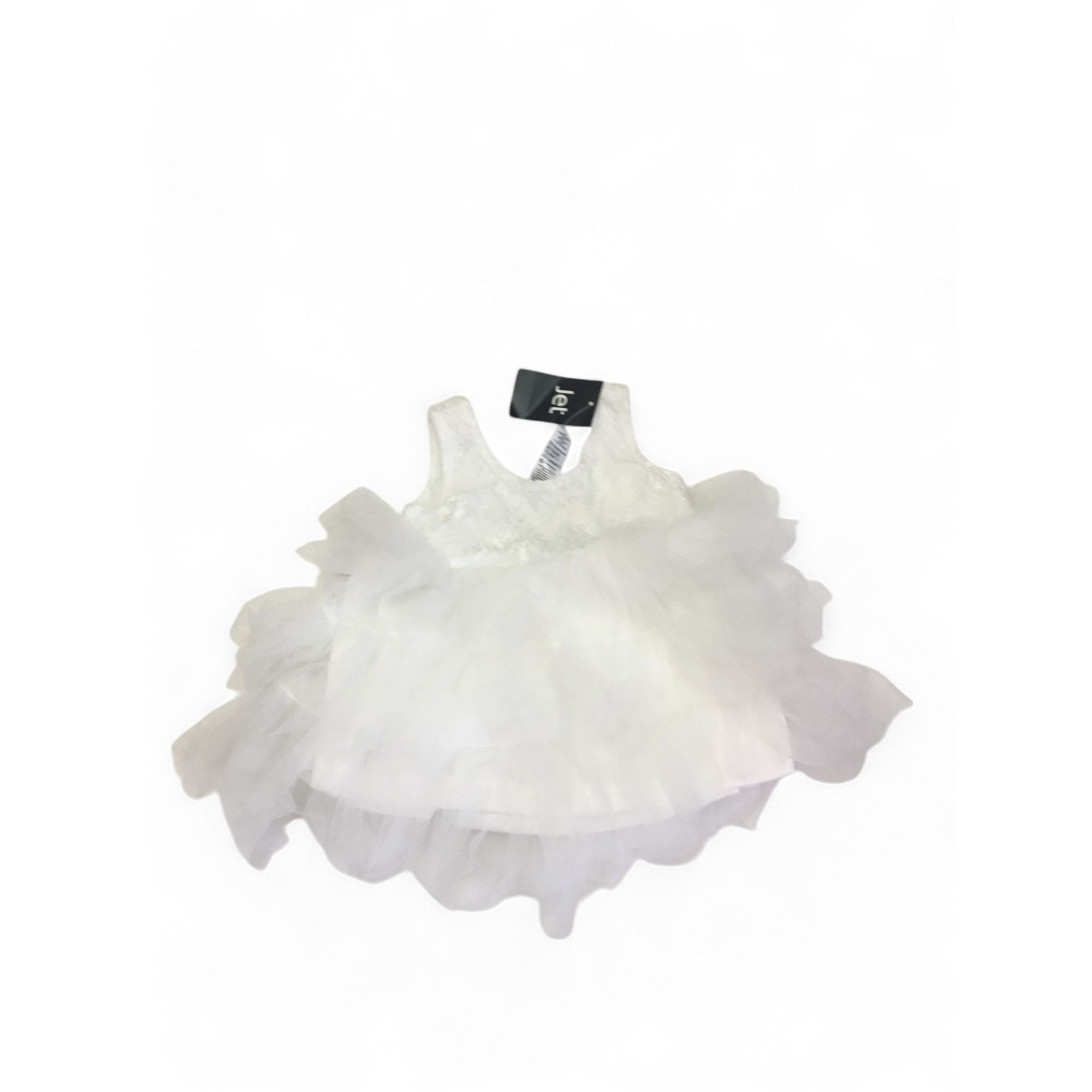 3-6M White Lace & Tulle Dress - Jet