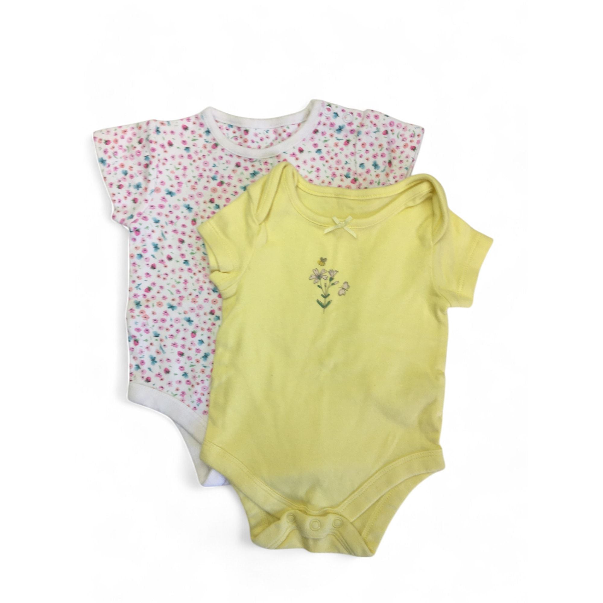 1-3M Floral Summer Bodysuits - Mothercare