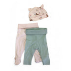 UK 0-1M Light Pink & Mint Leggings & Beanie - H&M