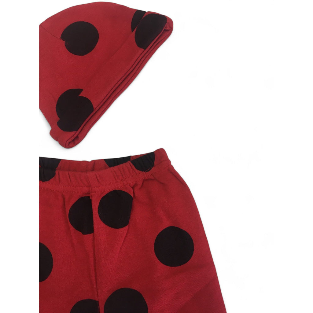 NB Red & Black Dotted Pants & Beanie - Ackermans