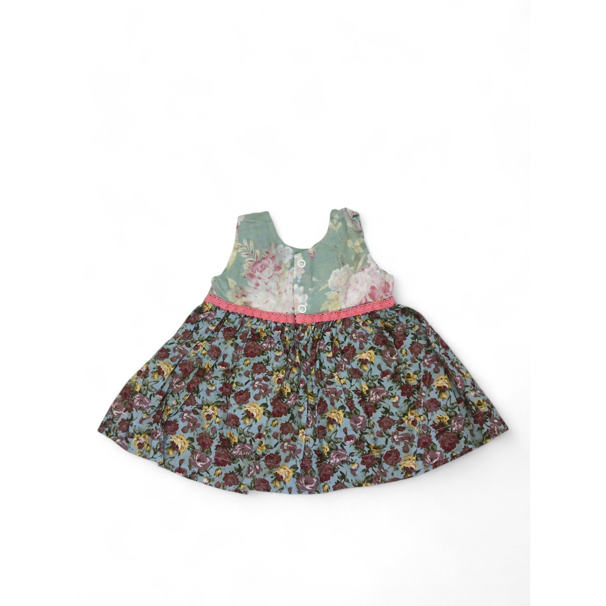 0-3M Floral Cotton Blend Dress - Butter