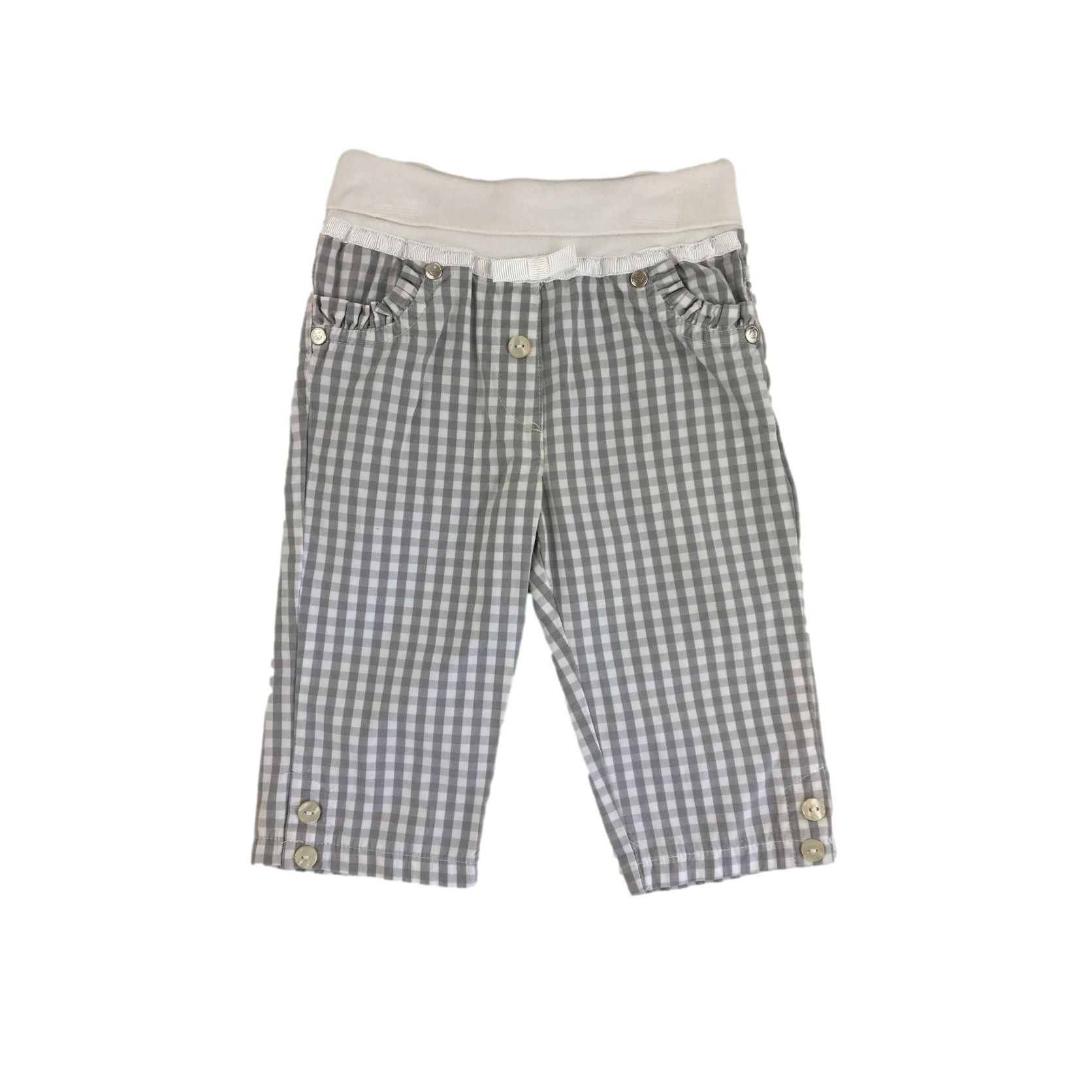 6M Grey Check Banded Pants - Flull