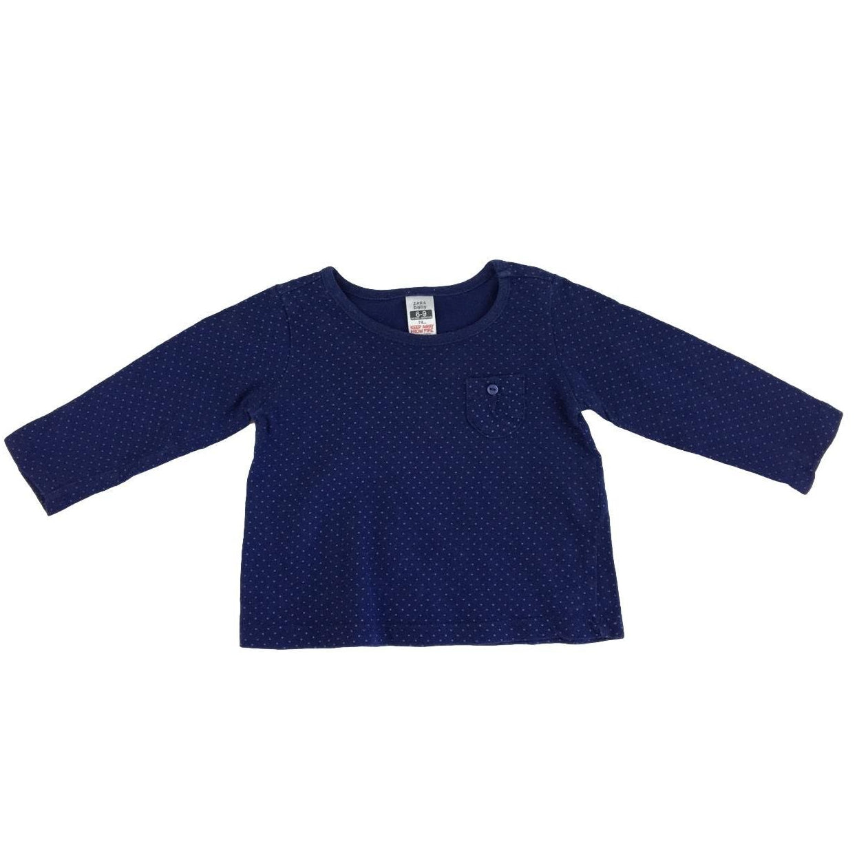 6-9M Navy Purple Dotty Shirt - Zara