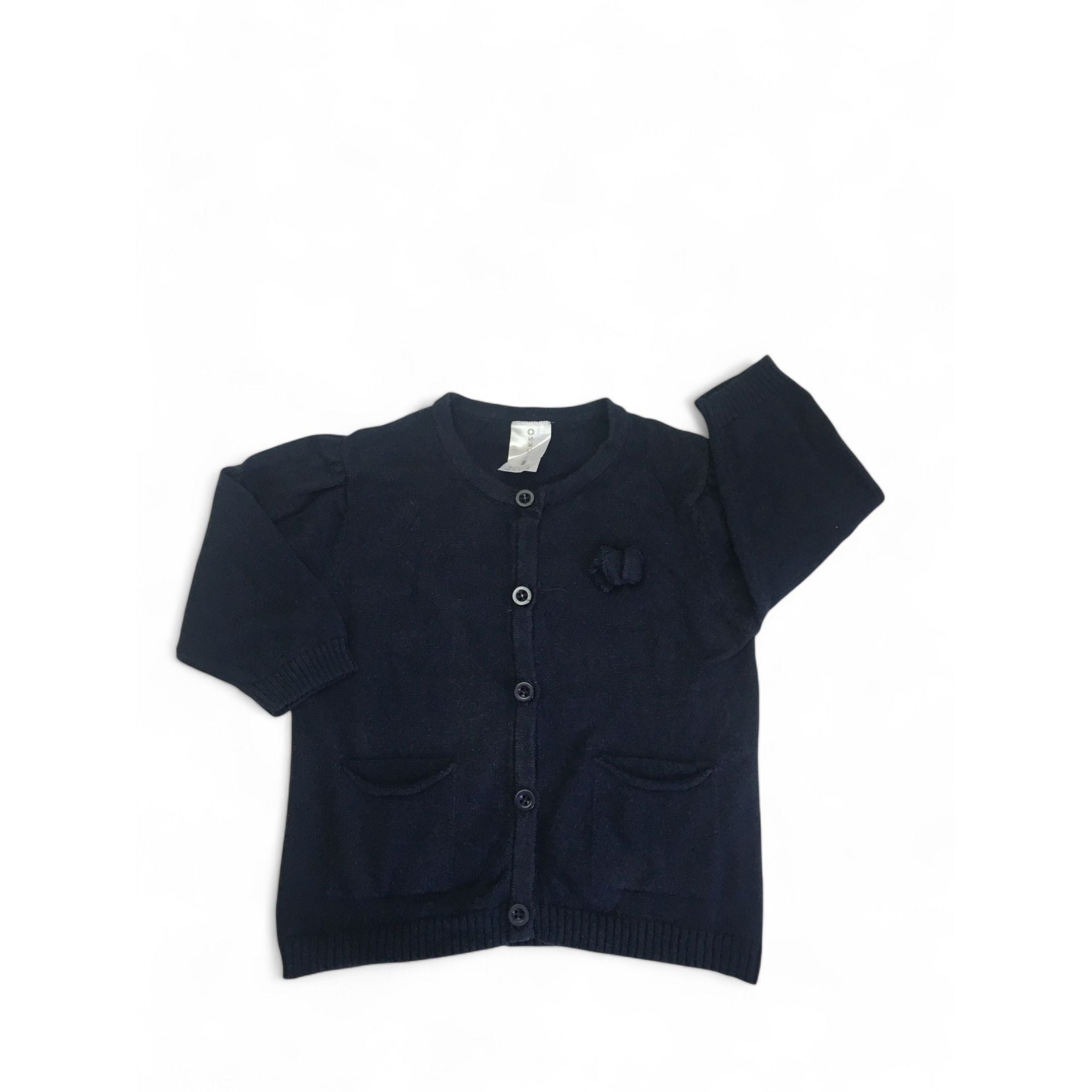 0-3M Navy Blue Soft Knit Cardigan - Clicks