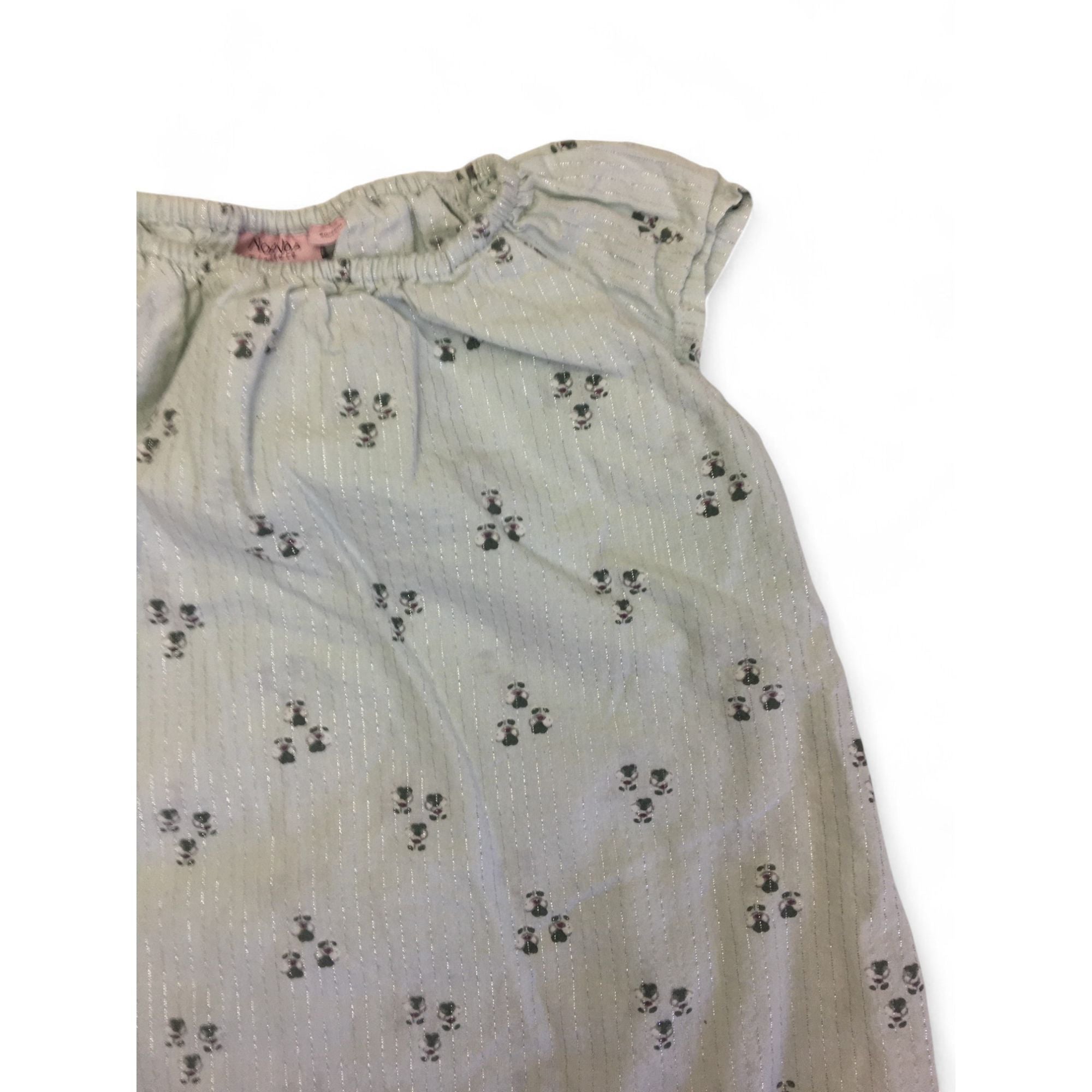 12M Light Blue Lurex Silver Lined Romper - NoaNoa Minature