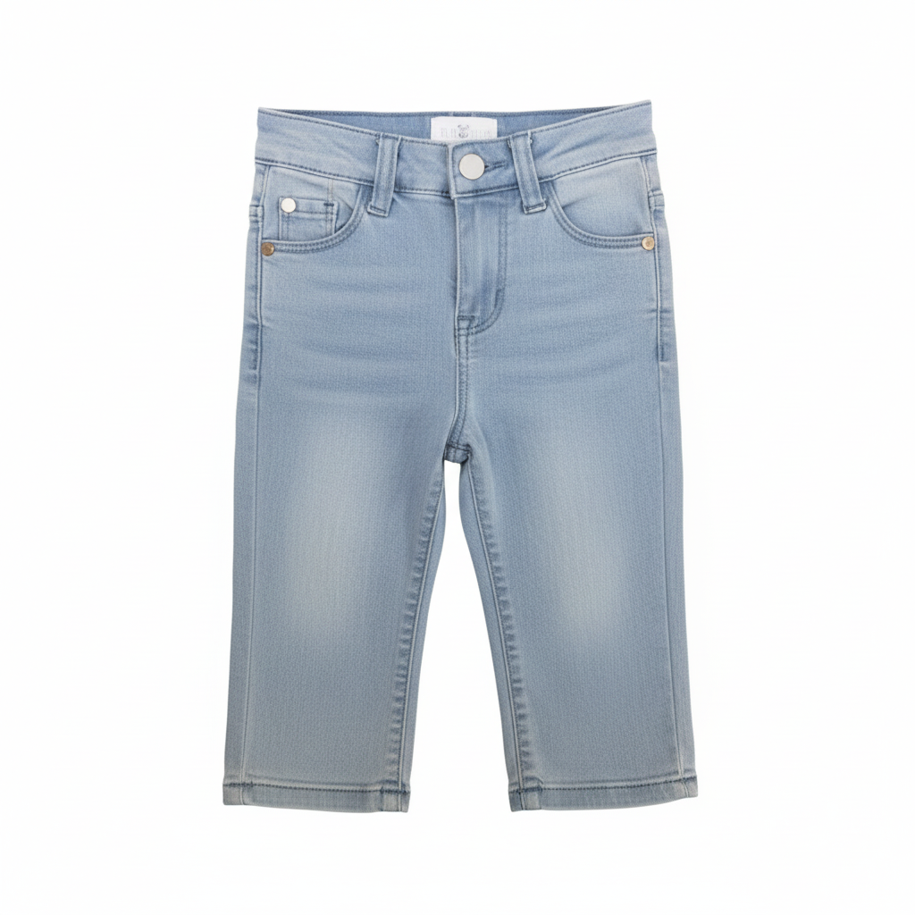 6-12M Light Blue Stonewash Denim Jeggings - Real