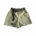 1-2Y Khaki shorts with black belt - Jet
