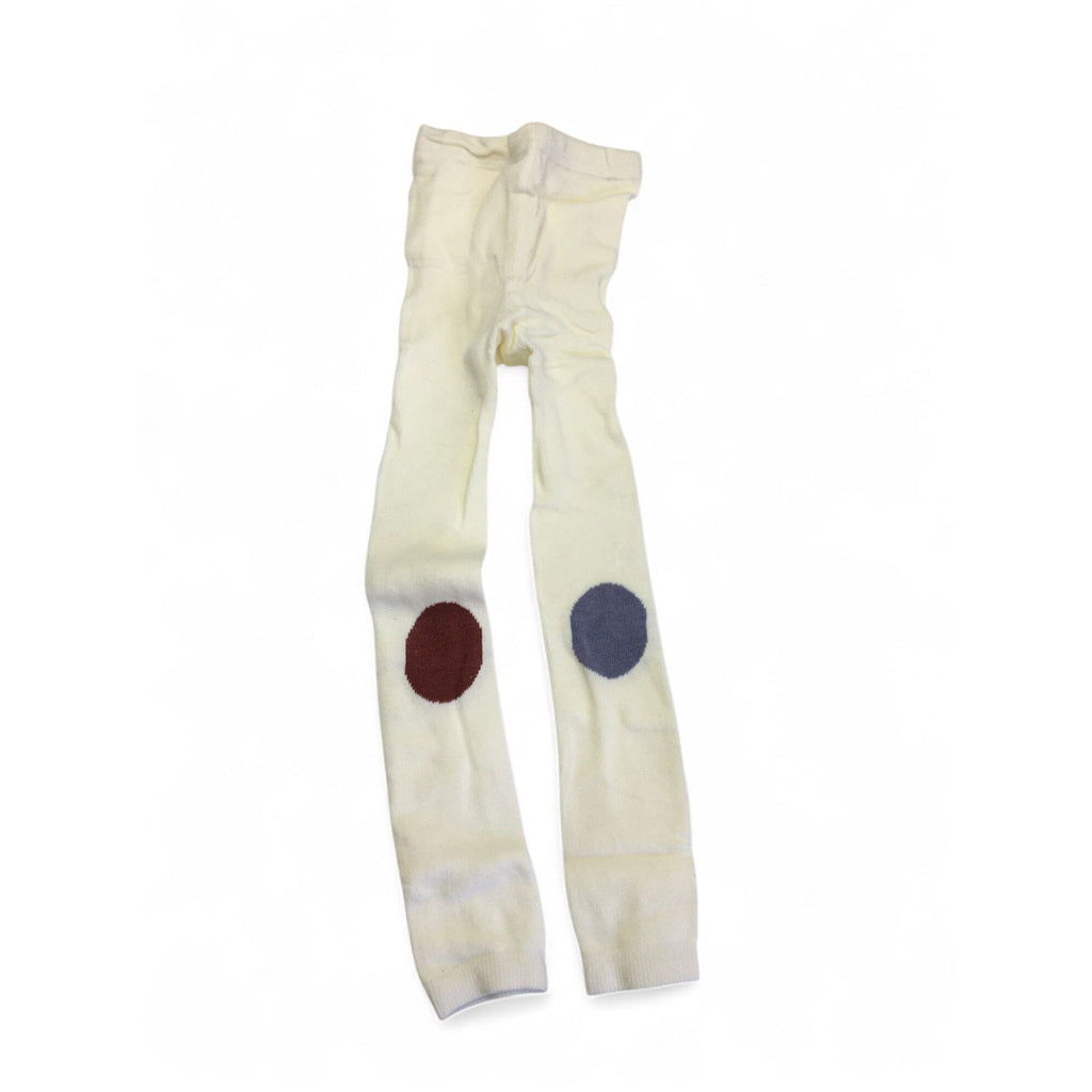 12-36M Cream, Red & Grey Footless Knit Tights - Emmy & Belle