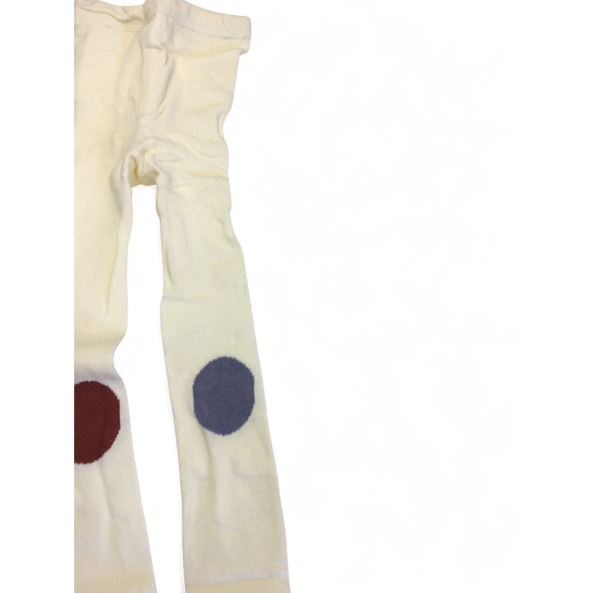 12-36M Cream, Red & Grey Footless Knit Tights - Emmy & Belle
