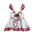 6-12M White & Pink Elephant Dress