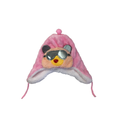 3-6M Pink Fleece Bear Trapper Beanie