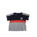 UK 0-3M Grey & Navy Logo T-shirt - Adidas