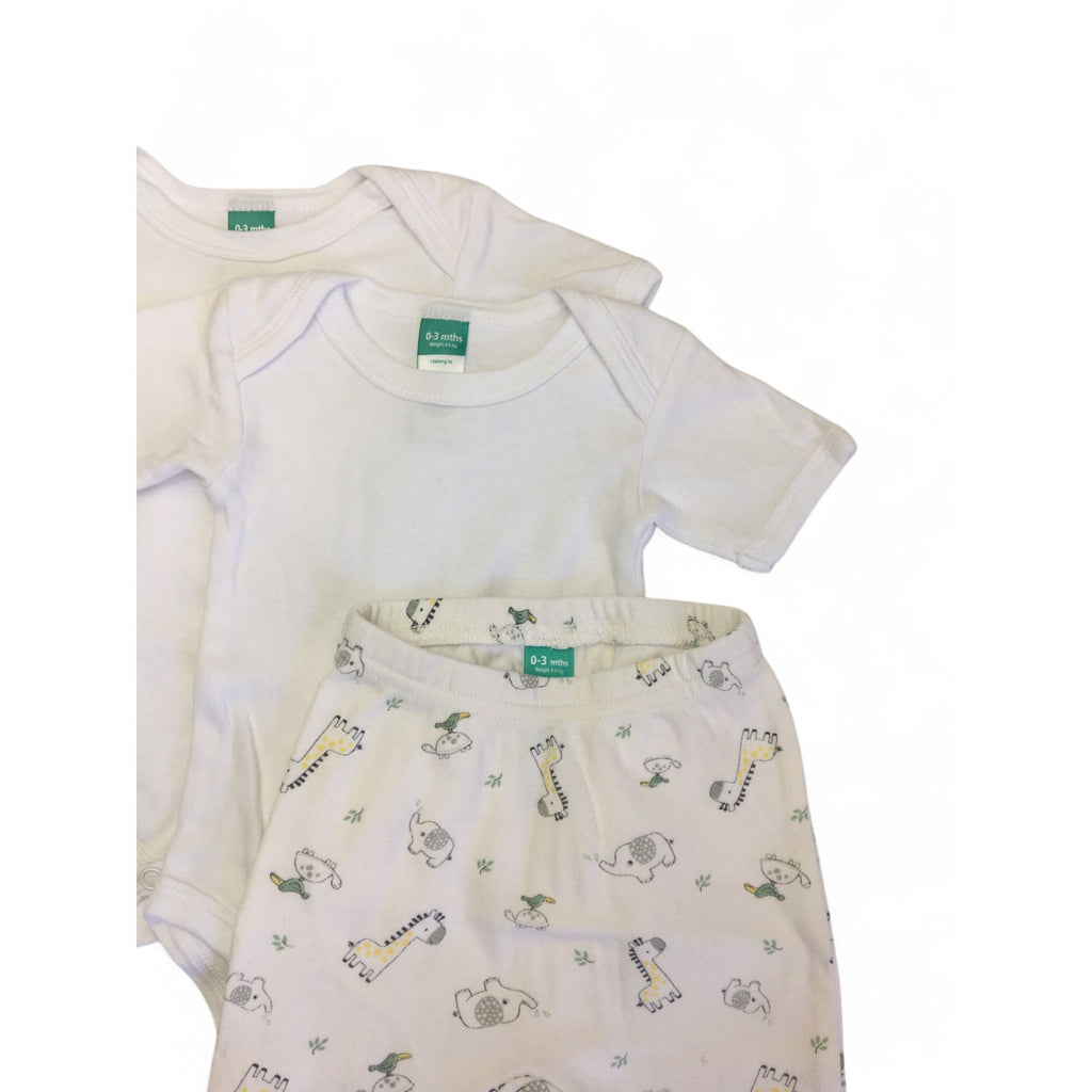 0-3M Set Of Two White Bodysuits & Leggings - Ackermans